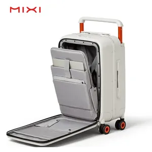 Mixi高級デザインアルミTSAロックミュートホイールワイドトロリー出張ローリングスピナースーツケースセット荷物サプライヤー