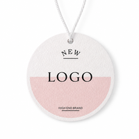 Étiquettes de vêtements personnalisées minimalistes avec logo, circulaires, pour boutique de robes, étiquettes de vêtements en papier, étiquettes de vêtements avec cordon