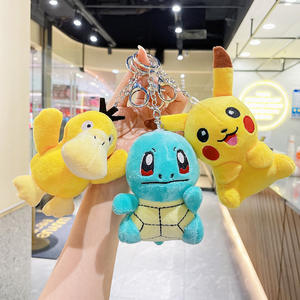 Vente en gros d'usine, jouets en peluche Pokémon de 10 à 15 cm, porte-clés, adorable Pikachu, Jenny Turtle, petit dragon de feu, porte-clés en peluche, jouets - Product Image 3