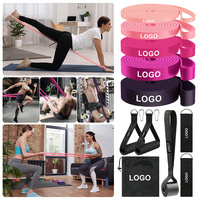 Bandas de Resistencia Deportivas de TPE Rosa y Morado Personalizables para Entrenamiento de Fuerza, Asistencia en Dominadas, Sprints y Flexiones