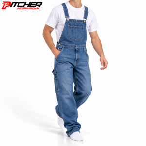 Salopette de travail en jean gris personnalisée avec genoux renforcés pour les marques de vêtements de travail en marque blanche - Product Image 4