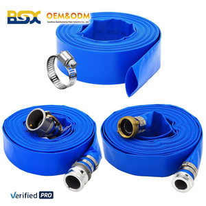 <span class=keywords><strong>Tuyau</strong></span> PVC à carreaux 4 bars 8 bars 4 pouces 5 pouces, <span class=keywords><strong>tuyau</strong></span> flexible bleu pour irrigation agricole, 100 mètres, tubes en plastique norme nationale - Product Image 2