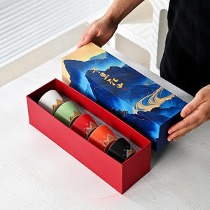 Chinese Style Five Color <b>Tea</b> Cups Ceramic <b>Tea</b> <b>Set</b> A Thousand Miles Of Rivers And Mountains Business Gift <b>Set</b> Dehua Origin - Product Image 3