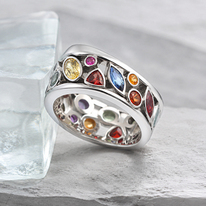 Anello con Design Geometrico Traforato, Stile Colorato per Donne - Product Image 3