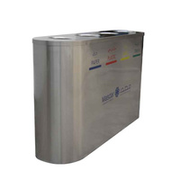 Poubelle géante d'extérieur en acier inoxydable pour le tri des déchets poubelle pour aéroport poubelle métallique moderne poubelle de recyclage commerciale