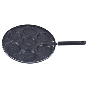 Poêle à frire antiadhésive Wangchu 7 trous avec fond en fonte pour la cuisson des œufs, compatible gaz, fond plat - Product Image 1