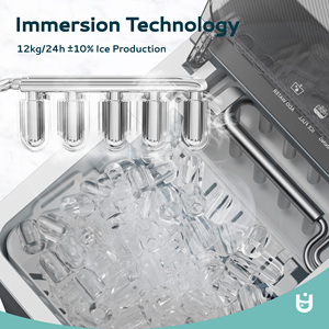 EUHOMY Gris 9Pcs/6Mins 26.5 Lbs/24H Bullet Comptoir Machine à glaçons taille 2 Ice Maker Prix de commande en gros certifié ETL - Product Image 4