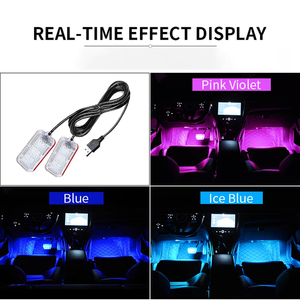 ชุดไฟตกแต่งภายในรถยนต์ KVX LBT8 สีฟ้าไอซ์บลู แบบ LED ใช้พลังงานจากที่จุดบุหรี่ USB อุปกรณ์เสริมไฟสร้างบรรยากาศ - Product Image 3