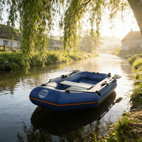 Radeau gonflable léger et durable à une place, bateau de sauvetage d'urgence épaissi et pliable, bateau de sport stable pour la dérive, yacht rigide