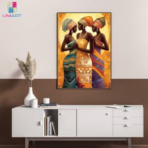 UNIART PRINTABLE ART Trois Sœurs Unies Noir Décoration Murale Art Afro-Américain Style Africain Oeuvre Impression Sur Toile Art Mural - Product Image 2
