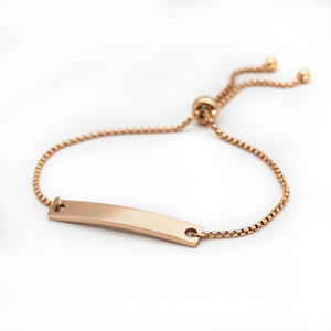 Braccialetto lungo in acciaio inossidabile con incisione personalizzata di moda personalizzata braccialetto regolabile con barra lucidata a specchio scorrevole 3D - Product Image 6