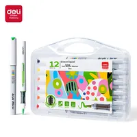 Deli HM119 ensemble de stylos marqueurs acryliques à pointe souple à base liquide en plastique pour l'art des étudiants dessin à la main peinture pour enfants coloriage