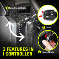 Kit de señal de giro de bocina de peligro multifunción de Color ámbar de 12V con interruptor de columna para UTV Polaris Ranger RZR