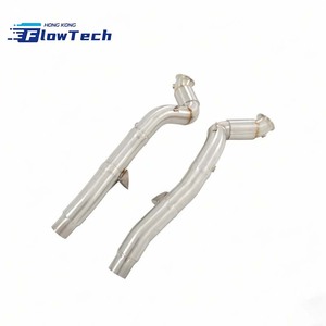 Tuyau de descente en acier inoxydable à haut débit avec bouclier thermique pour Ferrari California T 3.9T V8 - Product Image 1
