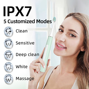 Cepillo de Dientes Eléctrico Sónico Verde Menta con Cerdas Suaves, Recargable por USB, Resistente al Agua IPX7 para Adultos - Product Image 3