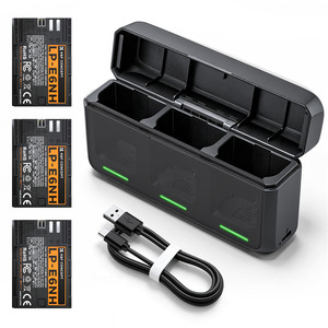 K&F Concept - Juego de 3 Baterías Recargables para Cámara LP-E6NH de 2400 mAh y Cargador Rápido, Compatible con Canon - Product Image 1
