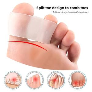 Semelles orthopédiques en silicone Couvre-chaussures portable Séparateur d'orteils double Invisible Gros <span class=keywords><strong>Pied</strong></span> Os Chevauchement <span class=keywords><strong>Hallux</strong></span> <span class=keywords><strong>Valgus</strong></span> Double Trou - Product Image 2