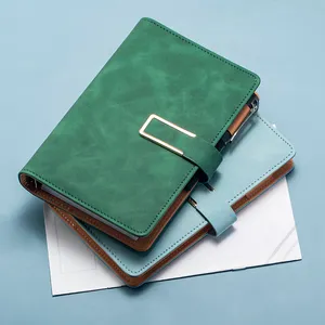 A6 PU Leder Custom Journal Notizbuch Planer Budget Binder Notebook Business School Ringe Binder Planer mit Schnalle