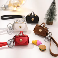 Porte-clés mignon en forme de mini sac Kelly avec rabat, en cuir PU, étui de luxe personnalisé pour écouteurs Bluetooth, porte-monnaie portable