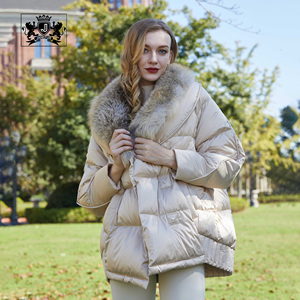 <span class=keywords><strong>Veste</strong></span> d'hiver longue en duvet de canard à col en fourrure de renard véritable sur mesure Janefur, <span class=keywords><strong>grande</strong></span> <span class=keywords><strong>taille</strong></span> pour femmes, col en fourrure volumineux - Product Image 1
