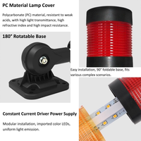 Tour de signalisation LED industrielle 60 mm, 3 couleurs, à présence imposante, IP65, garantie 3 ans pour machines-outils