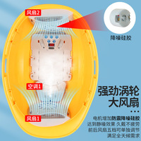 Casque de sécurité à ventilateur rechargeable avec batterie amovible intégrée Casque ABS de refroidissement pour casque de travail de sécurité