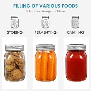 Modern Transparent Airtight Glass <b>Jars</b> with Lids-Empty Mason <b>Jars</b> <b>for</b> Camping & <b>Kitchen</b> Use Food <b>Storage</b> - Product Image 5