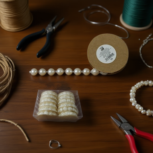 MNJ Pearl Bead Chain 1M 12Pcs For Jewelry Making Craft Supplies - Product Image 3