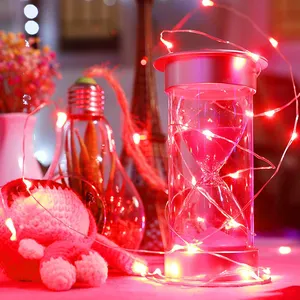 RED 2m 6.6FT 20 LED Battery CR2032 Fairy Dewdrop Starry String Lights Christmas Wedding Party Decoration