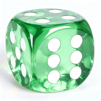 Dés de jeu en résine transparente rouge géante de 55 mm avec logo couleur personnalisé, coins arrondis lisses et points blancs