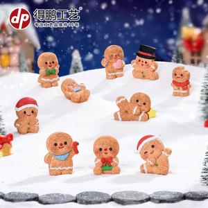 ตุ๊กตาเรซิ่นรูปคนขนมปังขิงขนาดเล็ก ของตกแต่งคริสต์มาส ของประดับตกแต่งบ้านตุ๊กตา - Product Image 2