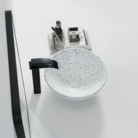 Vasque de salle de bain ronde artistique en céramique émaillée, fabriquée à haute température, à poser sur comptoir