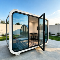 Kleine Apple Cabin Ruimtecapsule Huis Prefab Gemoduleerd Tiny House Panoramisch Glazen Tuin Kantoor Pod Mobiel Huis Cabin