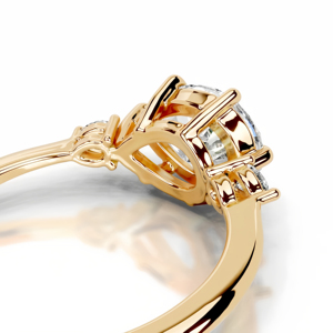 Três Pedra <span class=keywords><strong>Real</strong></span> Ouro Amarelo 10K 14K Mulheres Anel 2CT VVS Moissanite Triplo Pear Cut Diamonds <span class=keywords><strong>Promise</strong></span> Anel de Casamento Preço de Atacado