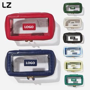 Bolsa de maquillaje transparente LZ, caja de pantalones impermeable de cuero de PVC transparente, neceser de viaje, bolsa con cremallera para mujer, monedero de almacenamiento - Product Image 2