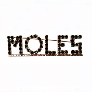 Broche personnalisable MOLES en cristal vert <span class=keywords><strong>Swarovski</strong></span> en forme d'arche, broche MOLES ornée de cristaux ovales - Product Image 6