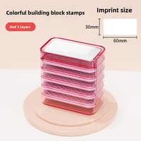 Tampons empilables colorés en gros avec boîtier en plastique transparent pour récompenses pédagogiques – Tampon photosensible