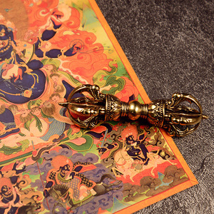 Vajra Tibetano Budista de Latón Vintage, Dorje <span class=keywords><strong>Lama</strong></span> Tallado a Mano, Decoración Religiosa, Suministros de Feng Shui, Adorno Coleccionable, Artesanía de Latón - Product Image 4