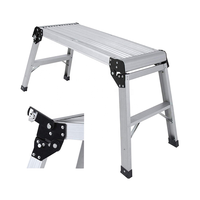 Escabeau pliant large et antidérapant en aluminium CE, escabeau échelle, plate-forme d'établi portable de couleur personnalisée pour escalier de salle de bain, meilleure offre