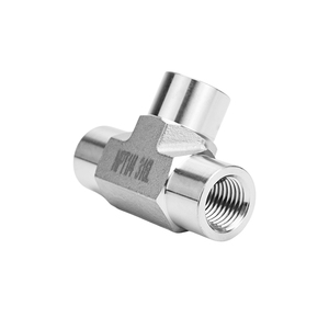 מחבר טי נקבה SUS316L 3000psi עם הברגה לחיבור צינור NPT1/4 לשימוש תעשייתי - Product Image 1