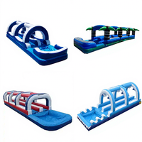 Glissière gonflable du glissement d'eau N d'été adulte tropical commercial de double ruelle pour la piscine