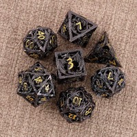 Set Dadu Logam Berongga Buatan Tangan yang Laris Manis, Set Dadu Dnd Berwarna-warni yang Dapat Disesuaikan untuk Permainan RPG & Hadiah