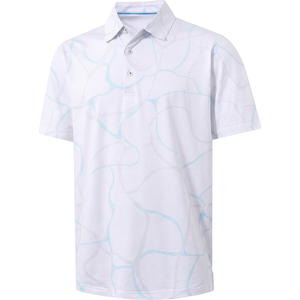 Golf <b>Clothing</b> Men's Animal Printed Breathable Lightweight <b>Seamless</b> Polo Shirt - Product Image 1