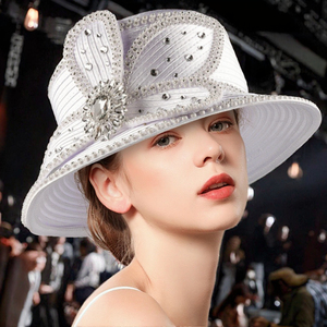 Hot Selling Elegant Versatile Diamond Fascinator Top <strong>Hat</strong> for Women Colorful Formal Church Dance Party Decoration Rope for <strong>Summer</strong> - Product Image 3