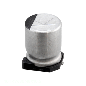 Condensador de Aluminio para Montaje en Superficie, Canal del Fabricante, 680UF 20% 10V SMD 10TKV680M8X10.5, 680 uF - Product Image 1