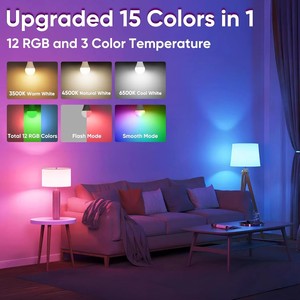 <span class=keywords><strong>Ampoule</strong></span> LED SMD <span class=keywords><strong>rechargeable</strong></span>, couleur RGB, charge Type-C, intelligente, à intensité variable, culot E27, avec minuterie, sans fil, fonctionne sur <span class=keywords><strong>batterie</strong></span> - Product Image 3