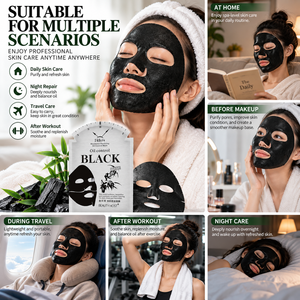 Private Label Skin Cleansing And Exfoliating Products Natural organic Charcoal Deep-Cleansing Moisturising Face Mask <b>Sheet</b> - Product Image 4