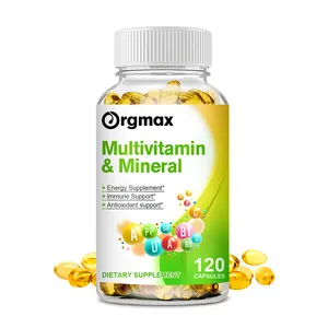 Label pribadi 120 buah Multivitamin dan Mineral Softgel Vitamin A B C D E kapsul suplemen makanan energi