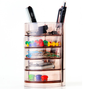 Deli 906 Pen Holder Transparent Four Layer Plastic Pen Stand For Makeup Organizers - Product Image 2