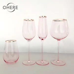 Golden edge top grade low price red wine glass & champagne glass & goblet & standing cup